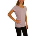 thumbnail image 3 of Reebok Womens Linear Marled Basic T-Shirt, Purple, Large, 3 of 5