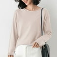 thumbnail image 2 of yunLCZ Women Shirts Women's Semi Turtleneck Sweater Long Sleeved Solid Color Pullover With A Base Shirt Spring And Autumn Loose Sweater Top, 2 of 6