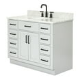 thumbnail image 4 of Ariel Hepburn 43 In. Oval Sink Vanity With Carrara White Countertop In Grey, 4 of 10