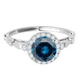 thumbnail image 2 of Aonejewelry 1.30 Ct. Halo Blue Diamond Engagement Wedding Ring In 14k Solid White Gold, 2 of 4