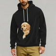 thumbnail image 2 of jobturf Cat Dog Carrier Hoodies for Men Puppy Kitten Carrying Sweatshirt Spring Fashion Pullover Top Large Pet Pocket Corduroy Shirt, 2 of 8