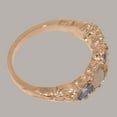 thumbnail image 4 of LBG British Made 9k Rose Gold Genuine Natural Tanzanite & Opal Womens Band Ring - 33 size options - Size 5.5, 4 of 6