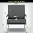 thumbnail image 3 of Studio Designs Home Allure Blended Leather Accent Arm Chair in Smoke Gray, 3 of 13