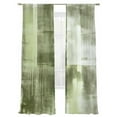 thumbnail image 2 of Collage Art Sheer Curtains 108 Inches Long 2 Panels Abstract Green Oil Painting Texture Vintage Light Filtering Semi Sheer Window Curtains Drapes for Bedroom Living Room 52"x108", 2 of 7