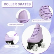 EONROACOO Kids Adult Roller Skates for Women Men, Light up Roller Sktes, Purple(Women 7.5/Men 6)