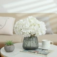 thumbnail image 4 of Fake White Hydrangea Artificial Flowers - Faux Silk Hydrangeas Flowers Heads with Stems Real Touch for Home Wedding Party Table Decor(White,Pack of 10), 4 of 5