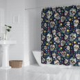 thumbnail image 2 of Navy Floral Skull Pattern Shower Curtain 84"x72" ,Bathroom Decorative Shower Curtains Set with 12 Hooks,Modern Waterproof Washable Shower Curtain, 2 of 6