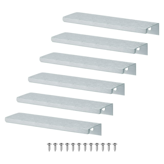 Uxcell 6 Pack Tiradores de Borde de Cajones de 4.72" de Aluminio, Tiradores Ocultos de Tab