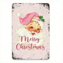 HELLOYOUNG Vintage Pink Santa Claus Metal Sign 20x30cm Christmas Wall Art Decor