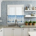 thumbnail image 6 of Butter-fly Art Kitchen Curtains and Valance Set Farmhouse Window Curtain Valance 54x18, Gradient Sky Blue Vintage Pastoral Romantic Decor Small Short Half Tier Curtains for Bathroom Cafe 55x24 Inch, 6 of 6