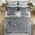 thumbnail image 2 of Home Essence Charlotte 12 Piece Navy Blue Bedding Comforter Set with 100% Cotton Sheets, Cal King, 2 of 10