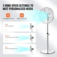 thumbnail image 2 of Vevor GYLSFS16INCH0LFIYV1 16 in. 3-Speed Industrial Pedestal Fan Oscillating Height Adjustable - Silver, 2 of 10