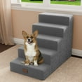 thumbnail image 5 of Dextrus 5-Step Pet Stairs for Small Dogs, Supportive Steps for Beds and Couches, Non-Slip Design for Injured and Elderly Pets - Gray, 5 of 8