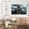 thumbnail image 5 of Elephant Stock American Football Player Wall Art - Horizontal Canvas Wall Art - Mancave Wall Decor - Sports Canvas - Blue And Orange Decor - 36" x 24", 5 of 8