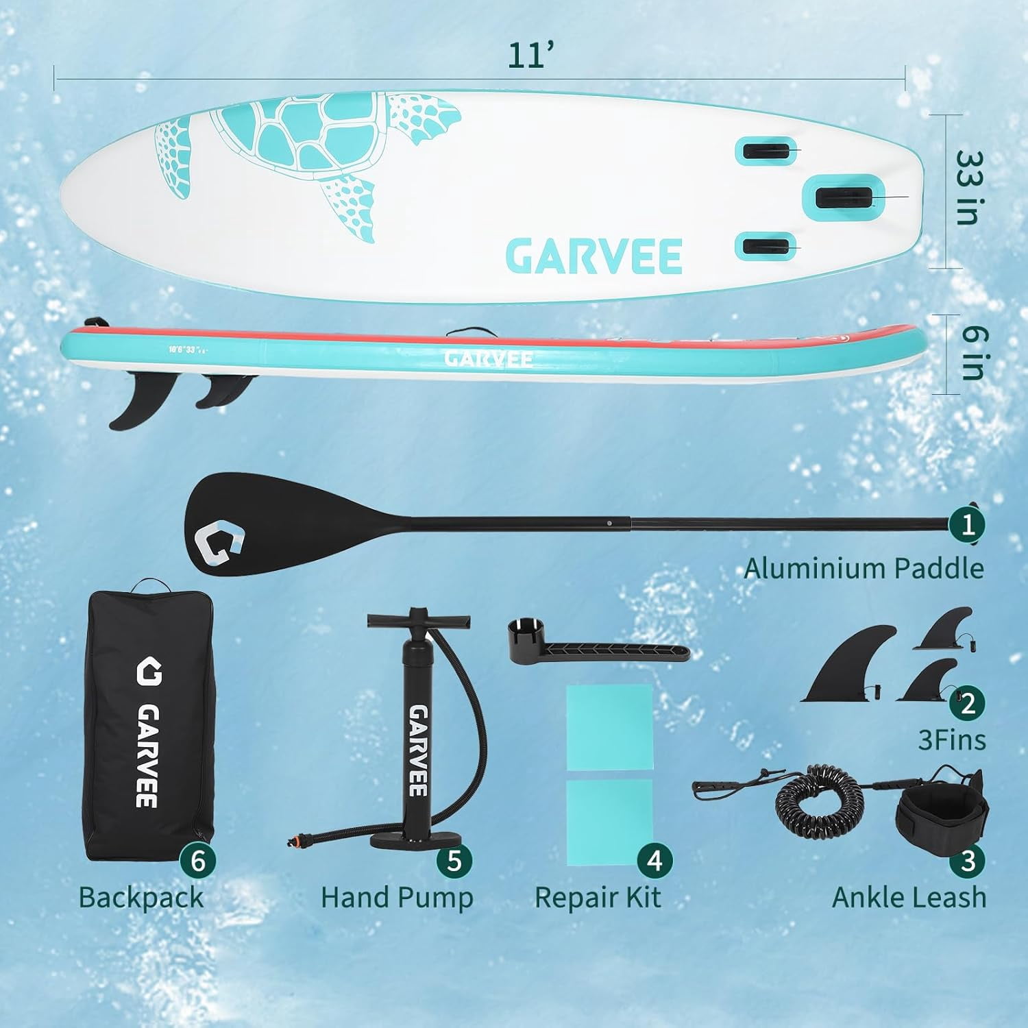11' Inflatable Stand Up Paddle Board with Premium SUP Accessories, Anti-Slip EVA Deck, Built-in Camera Mount, Wide & Stable Design Paddle Boards for All Skill Levels