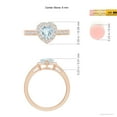 thumbnail image 3 of ANGARA Natural Heart-Shaped Aquamarine Halo Ring with Diamond Accents in 14K Rose Gold for Women (Size-6mm) | March Birthstone, Birthday, Anniversary, Jewelry Gift for Women | Natural Aquamarine Ring, 3 of 7