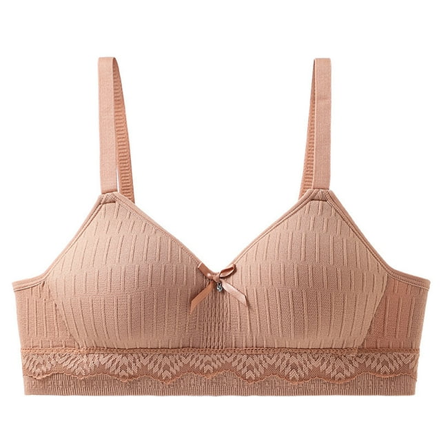 14-18Y Bras For Teens Solid Color Soft Comfortable Breathable Children Thin Style Student Bra Underwear Brown D