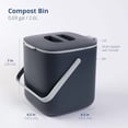 thumbnail image 2 of Kitchen Compost Bin [2.6L / 0.69 GAL] – Filter-Free, Odor-Tight Countertop Food Waste Pail with Handles (Made in Korea, Gray), 2 of 7