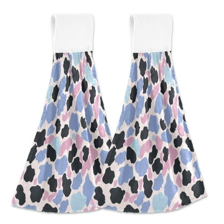 

2 Bathroom Towels Kitchen Towels 18.2x14In Velcro Hand Wipes Dish Cloths & Dish Towels Washroom Towels Face Towel Hand Wipes Cartoon Color Leopard Print
