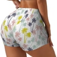 thumbnail image 2 of Kdxio Hawaiian Coconut Tree Print Workout Shorts for Women Seamless Soft Smooth Gym Yoga Scrunch Active Shorts, 2 of 9