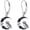 Owl, variant on Sterling Silver Bat Dangle Drop Earrings - Black Crescent Moon Mountain Gothic Halloween Earrings for Women