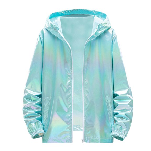 Men’s Windbreaker Jacket Lightweight Hooded Coat with Inspirational Design Gradient