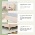 thumbnail image 4 of Christopher Knight Home King Size Upholstered Platform Bed Frame with Headboard and Nightstands, Beige, 4 of 9