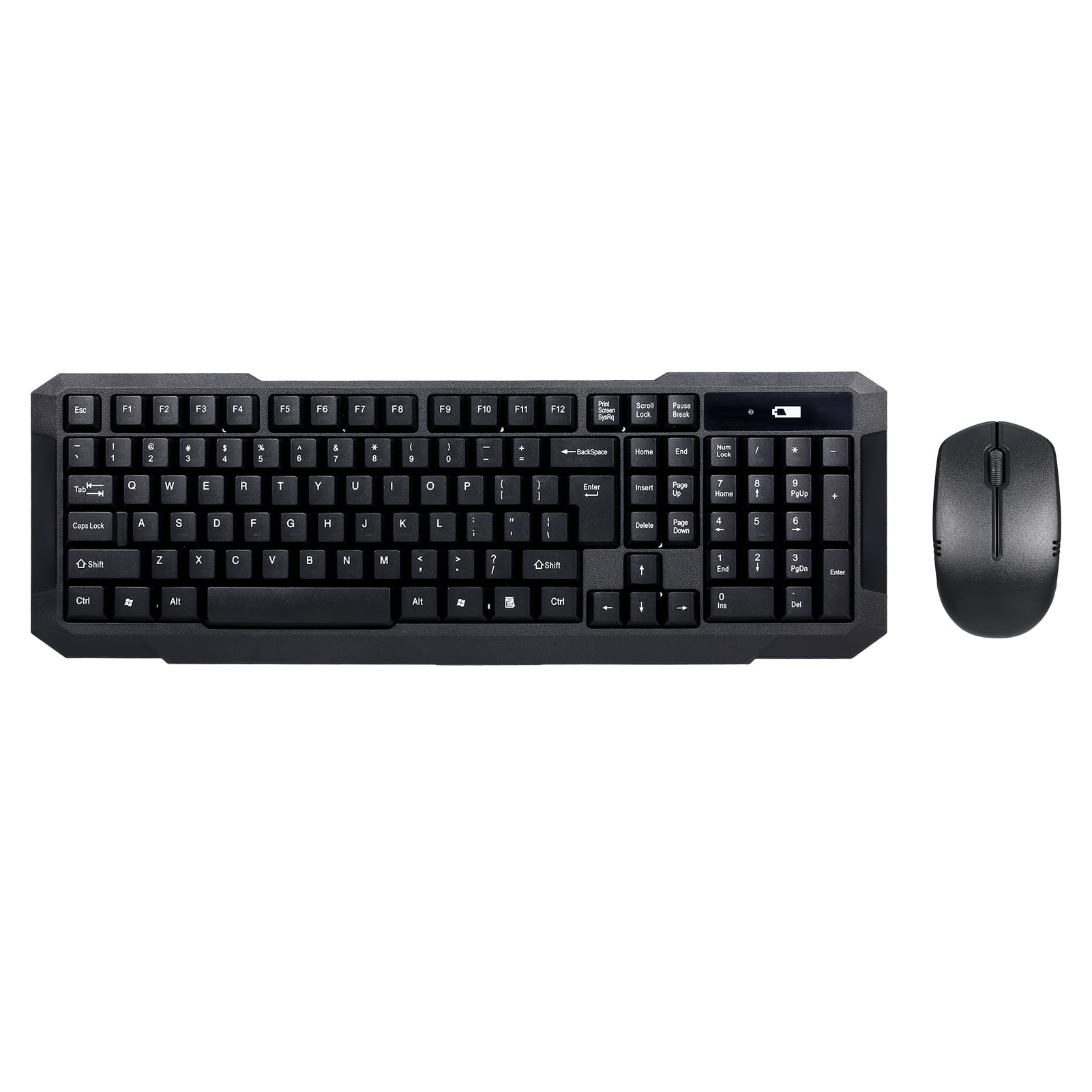 MeterMall New Wireless Keyboard Mouse Combo Portable Mobile Silent Optical Mouse for PC Desktop Black