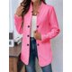 thumbnail image 4 of Blazer de Mujer con Cuello Alto, Informal, de Larga, Cruzado, Elegante, para Oficina y Negocios Rosa Roja L, 4 of 9