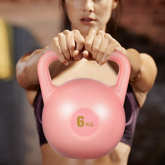 PAMINGONO Fitness Kettlebell Pink Pe Condensate Particles For Home Gym And Travel 1Pcs 11.4X9.1X5.9In