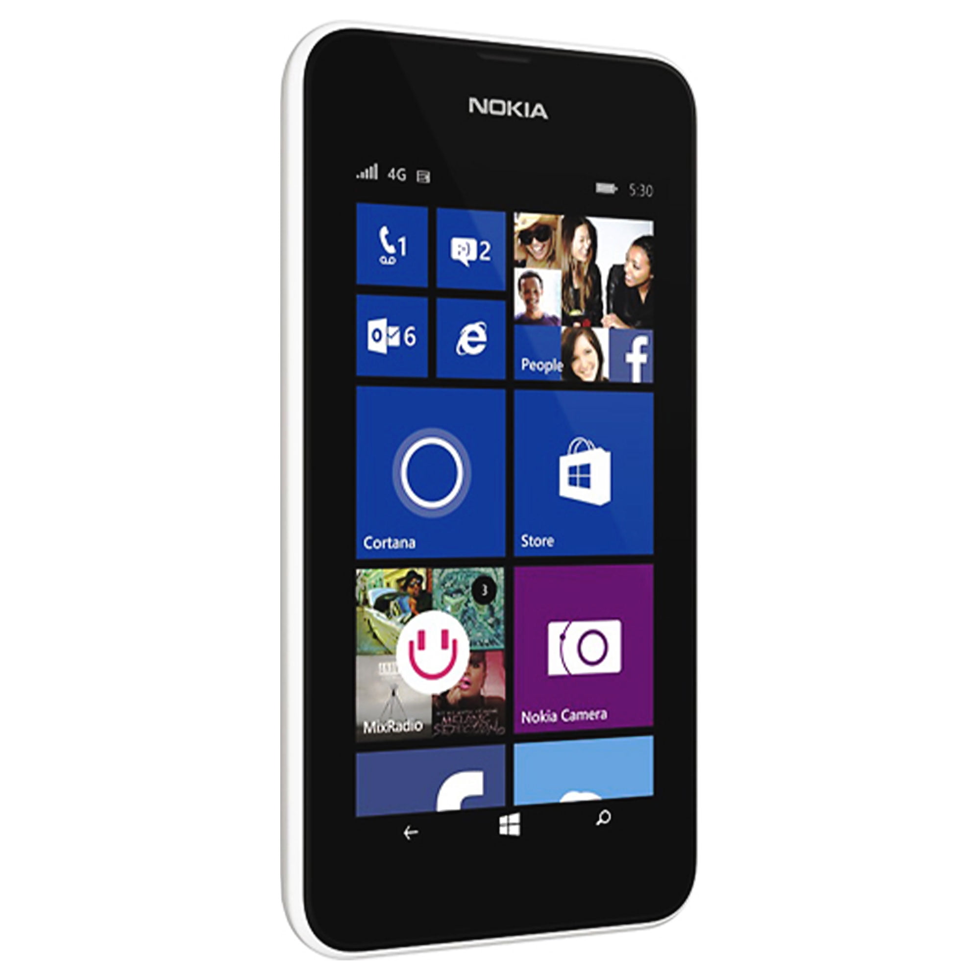 New Nokia Lumia 530 Smartphone, White, 4GB, T-Mobile Windows Cell Phone -