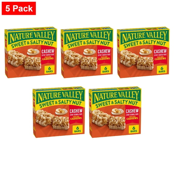 Nature Valley Cashew Sweet and Salty Nut Granola Bars 6 ct / 1.2 oz - 5 Pack