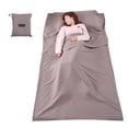 thumbnail image 1 of Graflsoa Ultra-Lightweight Travel Sleeping Bag Liner, Breathable Polyester, Khaki Brown, 45.3 x 82.7 Inches, Compact & Portable for Camping & Backpacking, 1 of 7