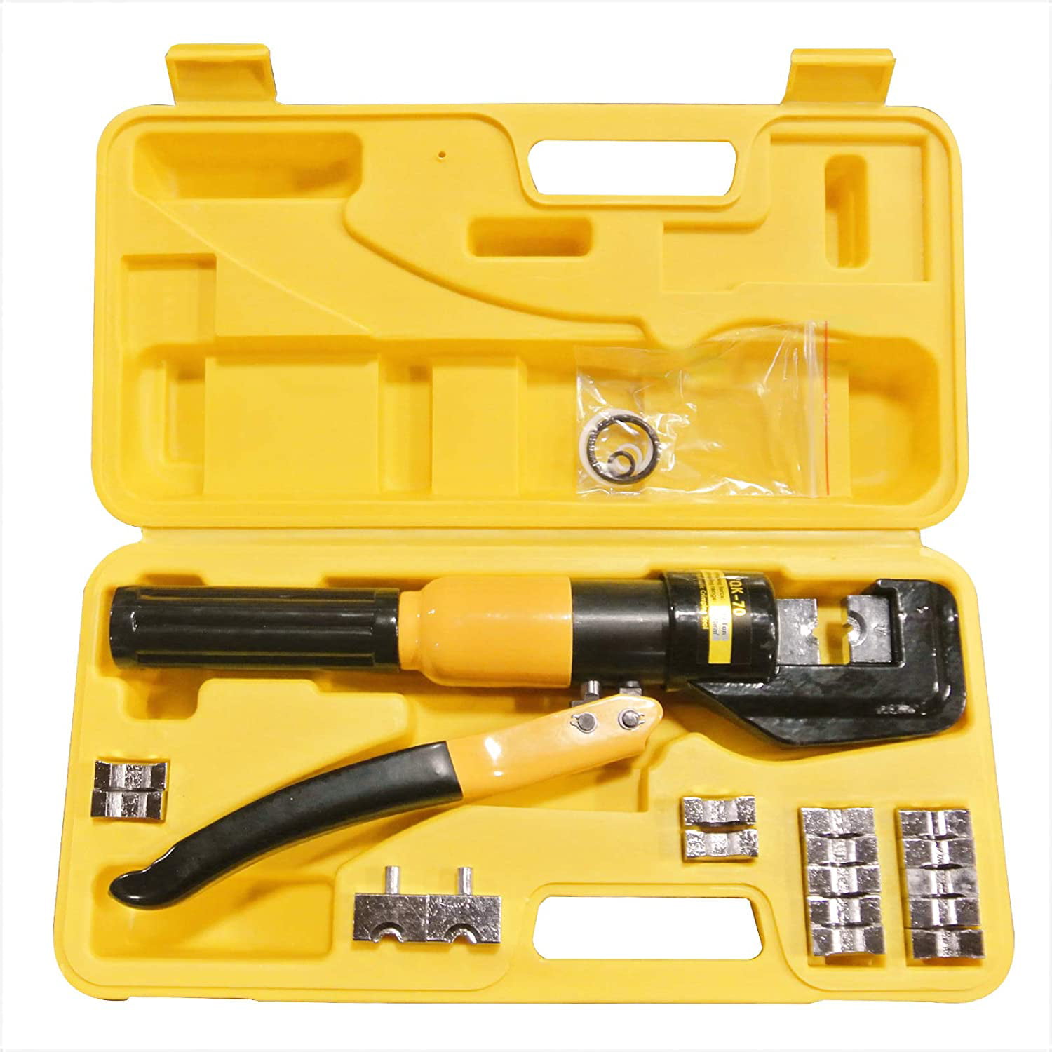 8 Ton Hydraulic Wire Crimper w/ 9 Dies Battery Cable Lug Terminal Crimping Tool 