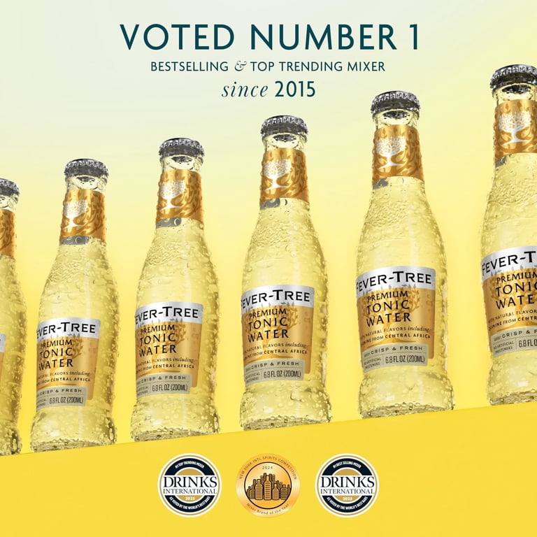 2 pack) Fever-Tree Premium Tonic , 4 Pack, 200 ML Glass Bottles, 0
