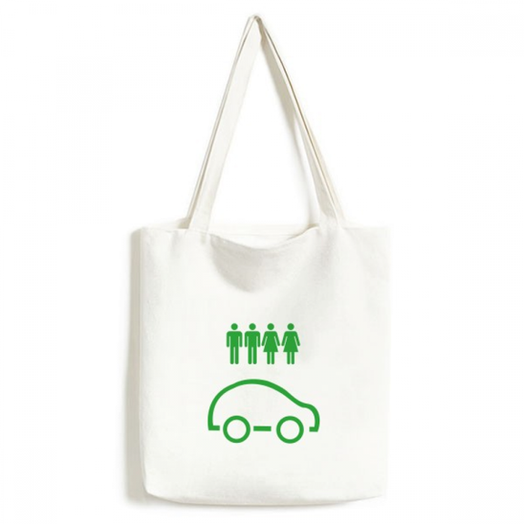 People Energy Vehicles Protect Environment Tote Canvas Bag Shopping Satchel Casual Handbag