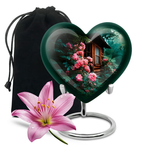 SABURIAL Rose Urn - Decorative Urn - Cremation Urns For Men - Burial Urns For Human Ashes Adult Male & Female - 8 Inch