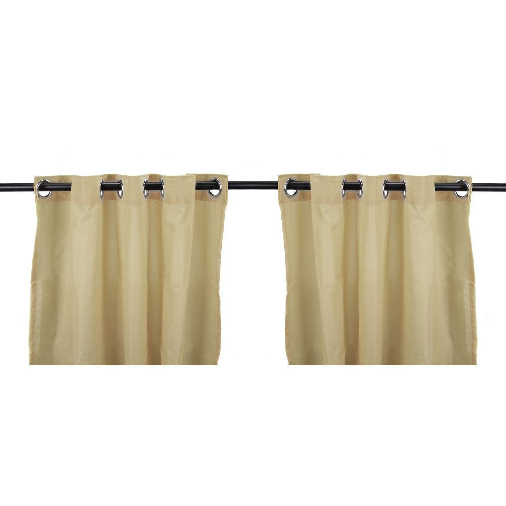 Set of 2, Outdoor Curtain Panels 54" X 96" Solid Khaki