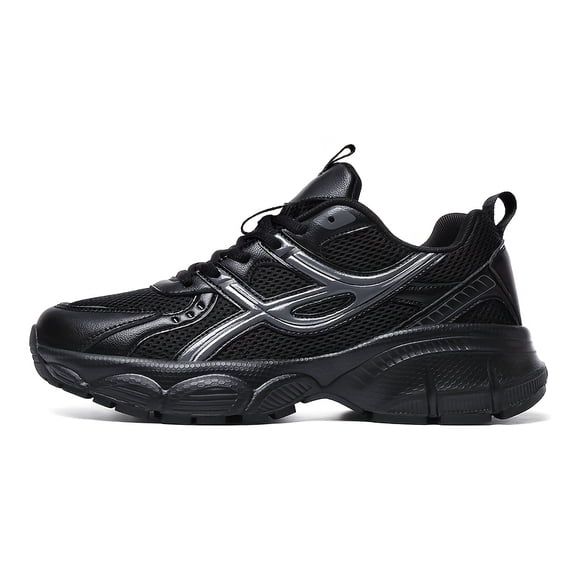 Perfect-1 Pair Men's Lightweight Breathable Running Shoes All-Season Comfort for Gym, - Classic Black/White Sporty Design, Mesh Upper, EVA/TPR Cushioned Sole, PU & Jogging, Casual Wear - Unisex-Fri