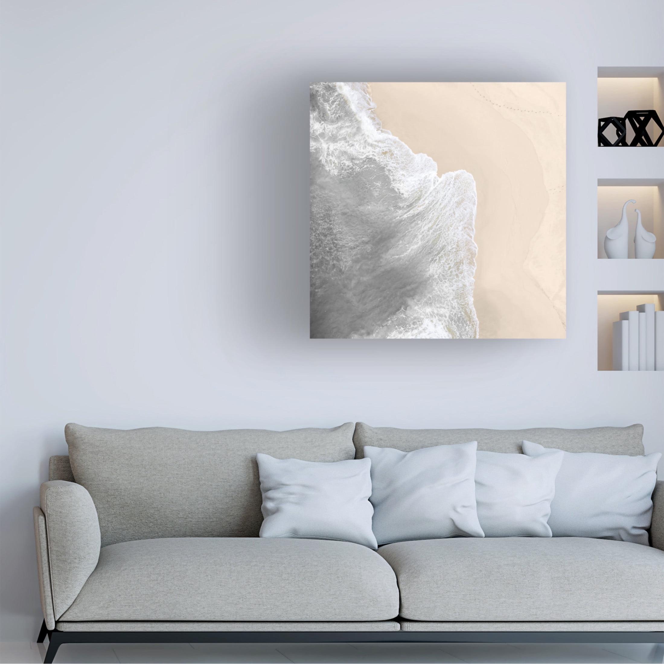 Canvas Wall Art - Sasha 'Apricot Shore' Wall Art for Living Room, Bedroom, or Office Décor by Trademark Fine Art - 35 x 35 Inches