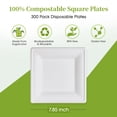 thumbnail image 2 of Platos de papel cuadrados compostables EcoliPak de 7.85 pulgadas, 300 unidades, 2 of 7