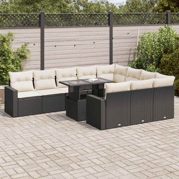 vidaXL Garden Sofa Set Black