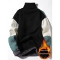 thumbnail image 2 of Suéter de otoño e invierno para hombre, informal, con forro polar, cuello alto grueso, camisa de punto, abrigo cálido atractivo para estudiantes, 2 of 4
