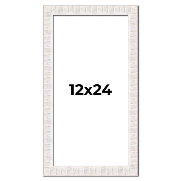 12x24 Frame White Sonoma Rustic Wood Picture Frame | 1.5 Inch Moulding Width | Complete with UV