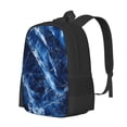 thumbnail image 3 of Large Capacity Backpack 16.5×12.5×5.5in Widened Shoulder Strap Design Main Bag Large Top Handle Belt Adjustable Shoulder Strap Royalblue Marble_1, 3 of 8