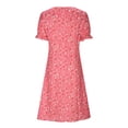 thumbnail image 3 of Lolmot Robe pour Femmes d'Été à Imprimé Floral, Ourlet Irrégulier, Robe à Col en V, Manches Courtes, Boutons, 3 of 6