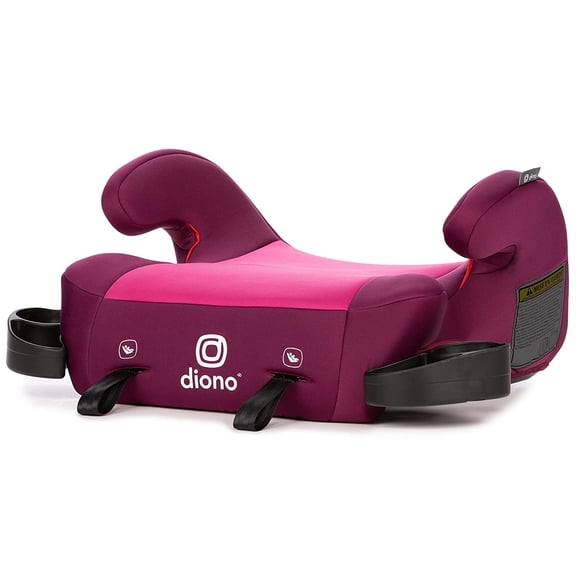 Diono Solana 2 XL Backless Booster Car Seat, IIHS Best Bet, Dual LATCH Connectors, Lightweight Belt-Positioning Booster, 40-120 lbs, Pink