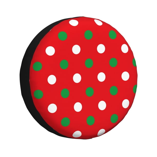 Balery White and Green Polka Dot Cubiertas para Neumáticos - Protector Resistente para Neumáticos de Camioneta, SUV, Remolque, Camper y RV-16 inch