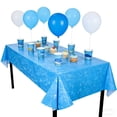 thumbnail image 5 of SIYTUAU Blue Themed Disposable Plastic Tablecloth 54X108 Inch For Sea Ocean Birthday Party Decoration, 5 of 9