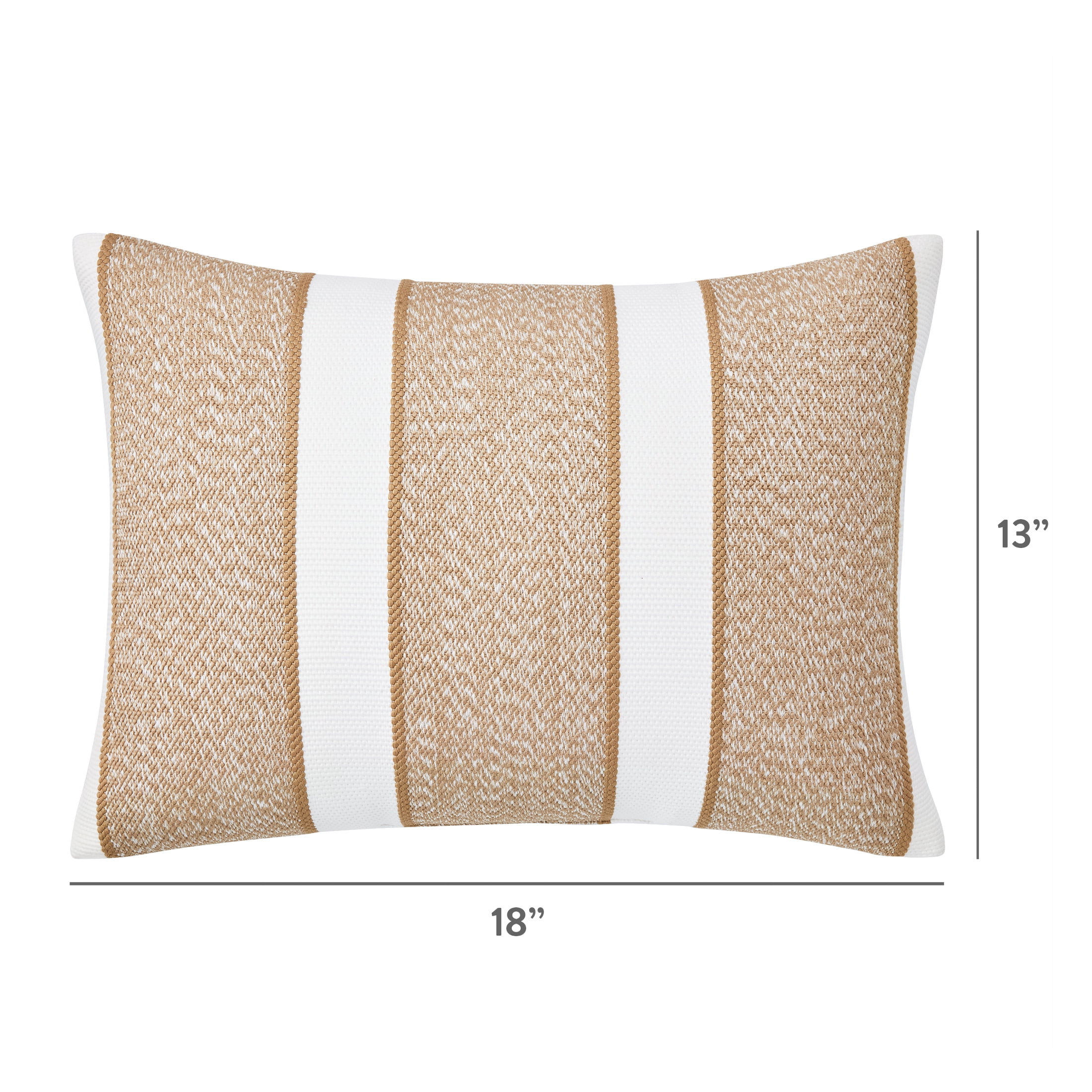 Better Homes & Gardens 18" x 13" Tan Texture Stripe Outdoor Pillow